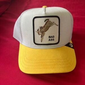 The Farm. Yellow and Gray Donkey Leather Hat